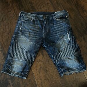 True Religion Men's Distressed Denim Shorts